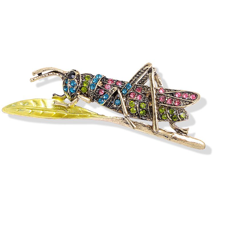 1Pc Grasshopper  Insect Brooch Pin Sweater Brooch