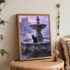 Halloween Digital Oil Painting Black Cat Fountain Castle Scenery Coloring Painting Hand Painting Home Decoration