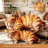 Fluffy Realistic Sleeping Cat Dinosaur Plush Toys Cotton Stuffed Throw Pillow for Couch Bed Decor Kids Xmas Gift