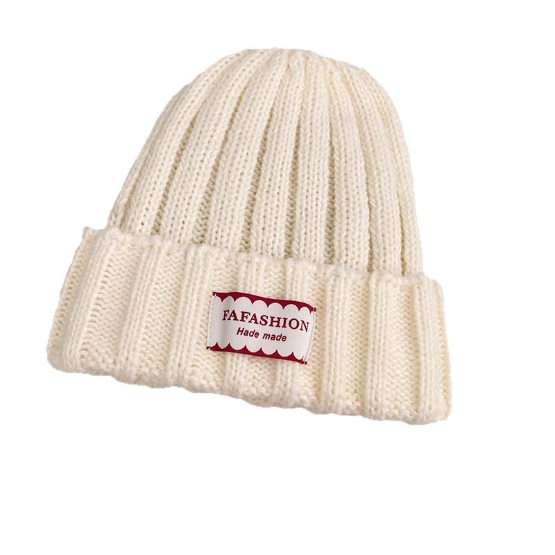 Large Head Circumference Knitted Hat for Women in Winter Korean Style All-match Cloth Label Pullover Cold Hat Showing Face Small Woolen Hat