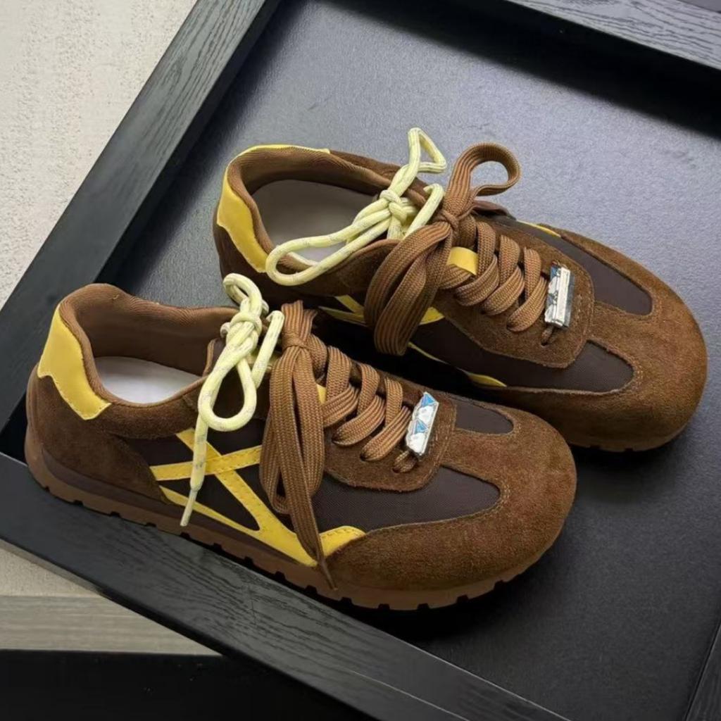 Retro contrasting color women's autumn new casual shoes