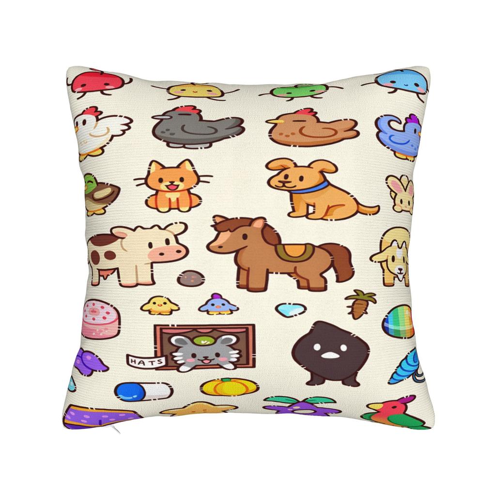 Stardew Valley Pelican Town Map Pillow Cover Fashion Pillow Case For Living Room Chair Design Pillowcases Gift