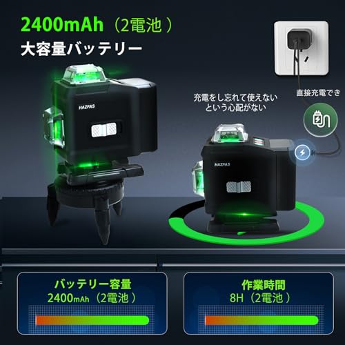 Laser Level, 4D Green Laser Level, 4x360°, Level for Building and Alignment, Rechargeable Battery, Remote Control, Magnetic Rotating Stand, Laser Safe