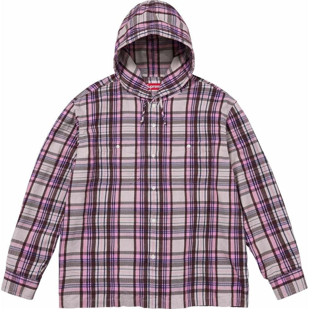 Supreme Camicia a Quadri con Cappuccio Stampata 'Rosa Bianco' da Uomo SUP-SS24-189