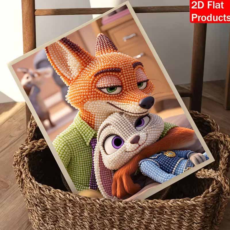 Disney Pearl Painting Handmade Nick Wilde Judy Hopps Pearl Kit Home Decoration Painting