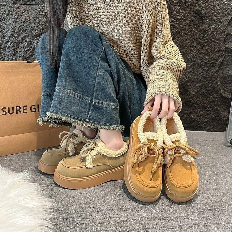 Women's Thick-soled Winter Fashion Versatile Lightweight Warm Anti-cold Padded Snow Boots Non-slip Wear Casual Sneakers Cotton Boots