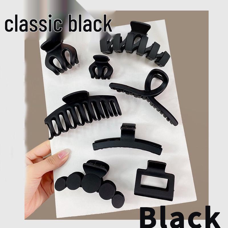 Gradient Pink Hair Clips for Women - 8-Piece Set: Large Claw & Shark Clips, Cross & Square Design