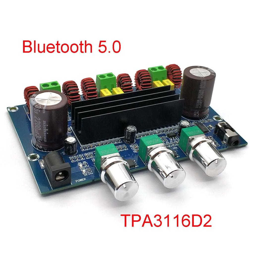 2*50W+100W Bluetooth 5.0 Dual TPA3116D2 Power Subwoofer Amplifier Board 2.1 Channel TPA3116 Audio Stereo Equalizer AUX Amp