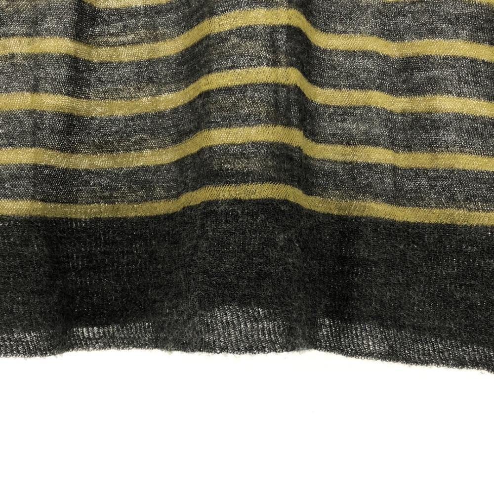 Alexander Wang border Long sleeve knit S Gray x yellow sweater Women Used