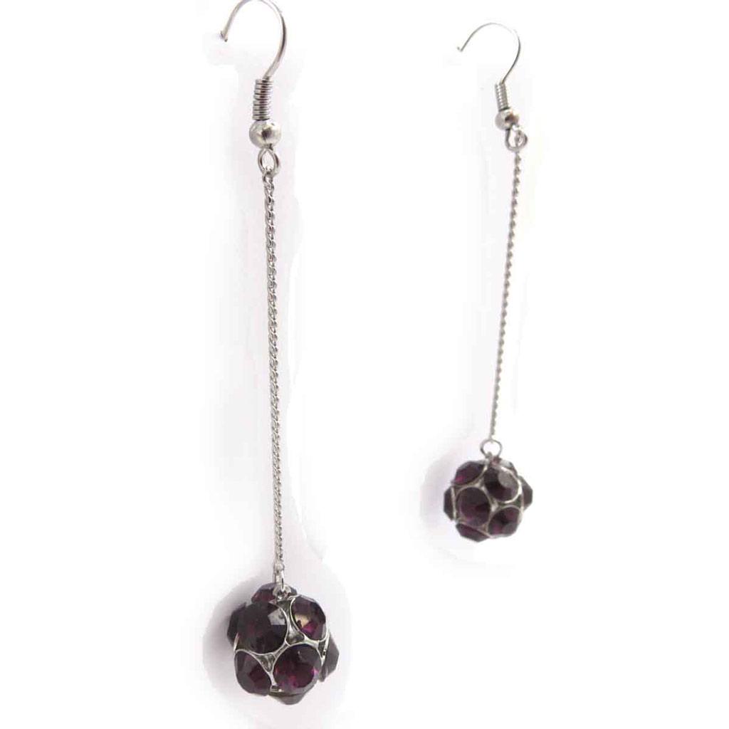 Les Trésors De Lily [J8657] - Designer Earrings 'Sissi' Purple