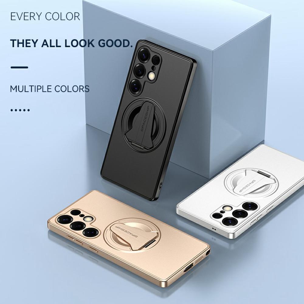 For Samsung Galaxy S25 Ultra Case Compatible with MagSafe Hidden Kickstand Skin-Feel Matte PC TPU Phone Back Cover