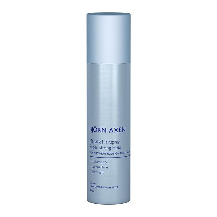 Björn Axén Megafix Hairspray Travel Size 80ml – Krachtige Haarspray Met Ultieme Hold - Vochtbestendig & Langdurige Fixatie - Compact Formaat Ideaal Voor Reizen, Handtas Of Sportschool - Professionele Styling Voor Elk Haartype – Vegan