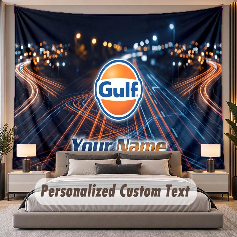 Custom Name Text Tapestry Gulf Personalized Polyester Wall Tapestry For Bedroom And Room