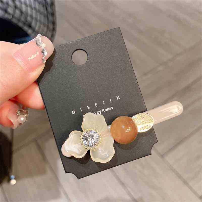 Korean Rhinestone Bow Hair Clip - Shiny Accessories for Women