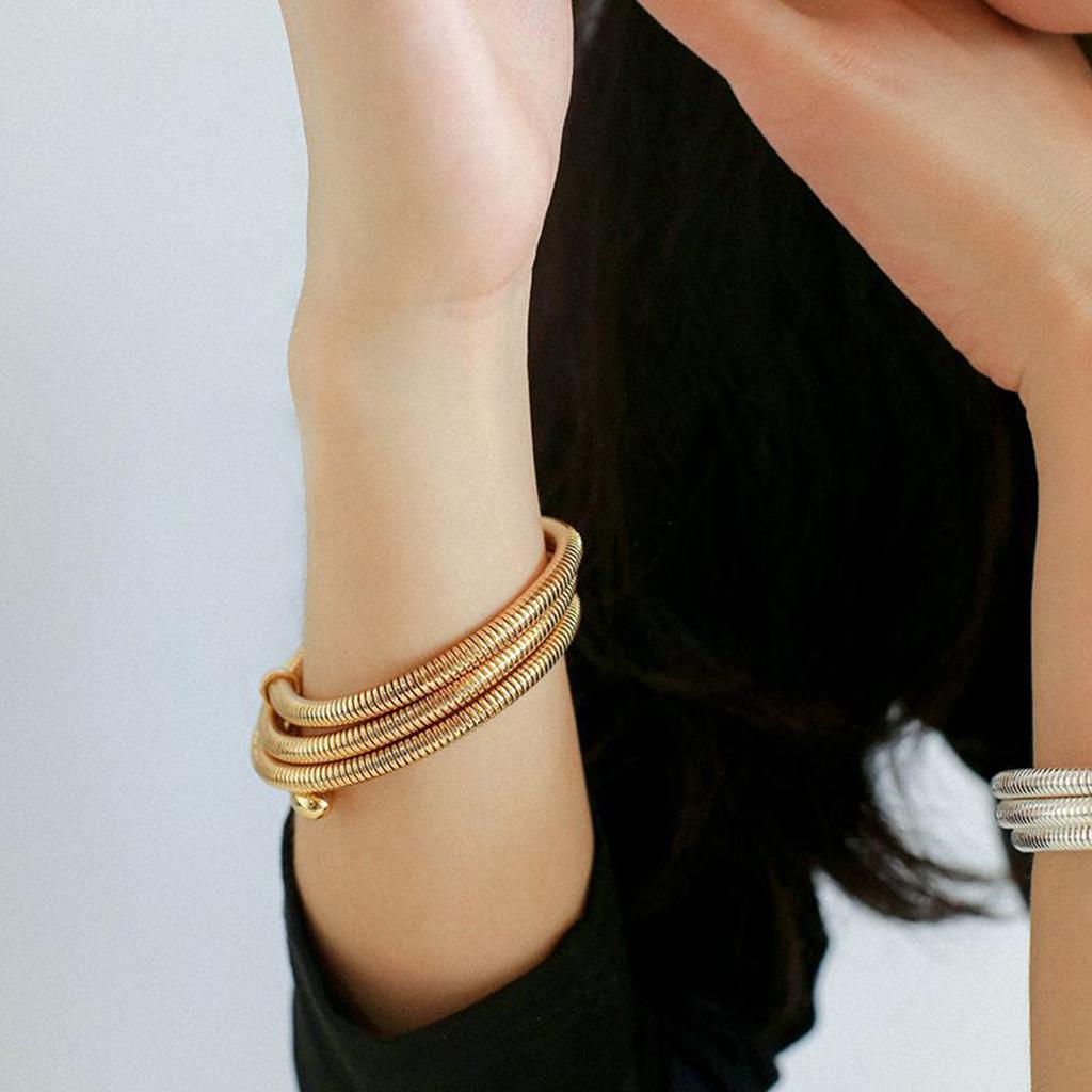 Waterproof Wrap Bracelet Opening Bangles Fashionable Cuff Bracelet Elastic Wristband Wrist Accessory Iron Material