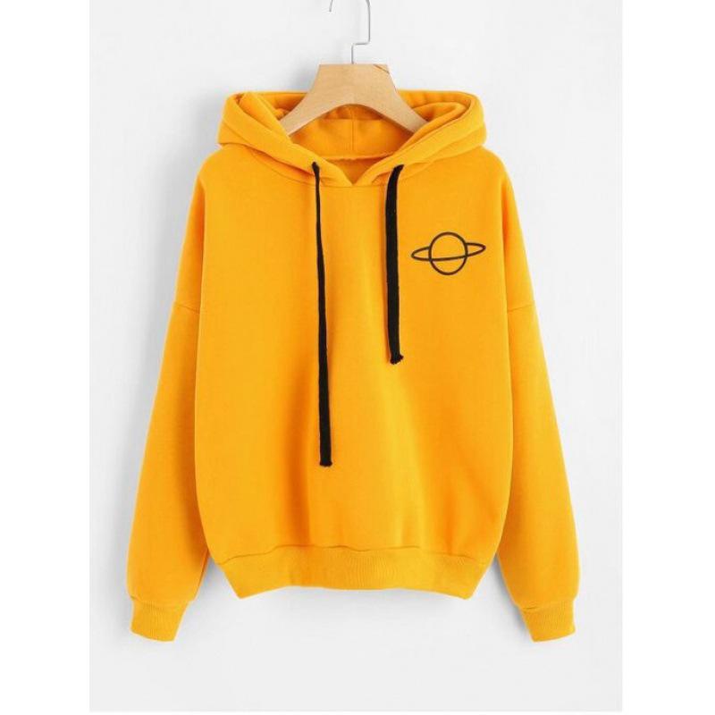 Women's Plus Size Casual Printed Hooded Sweatshirt - Popular Loose Fit for Students