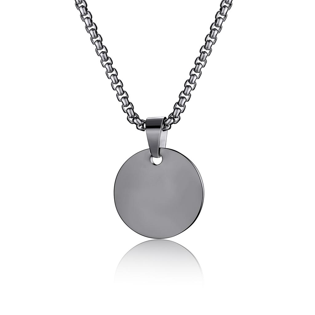 Personalized ID Tag Stainless Steel Hip-Hop Guitar Tag Necklace Geometric Military Simple Pendant Jewelry for Men Gift