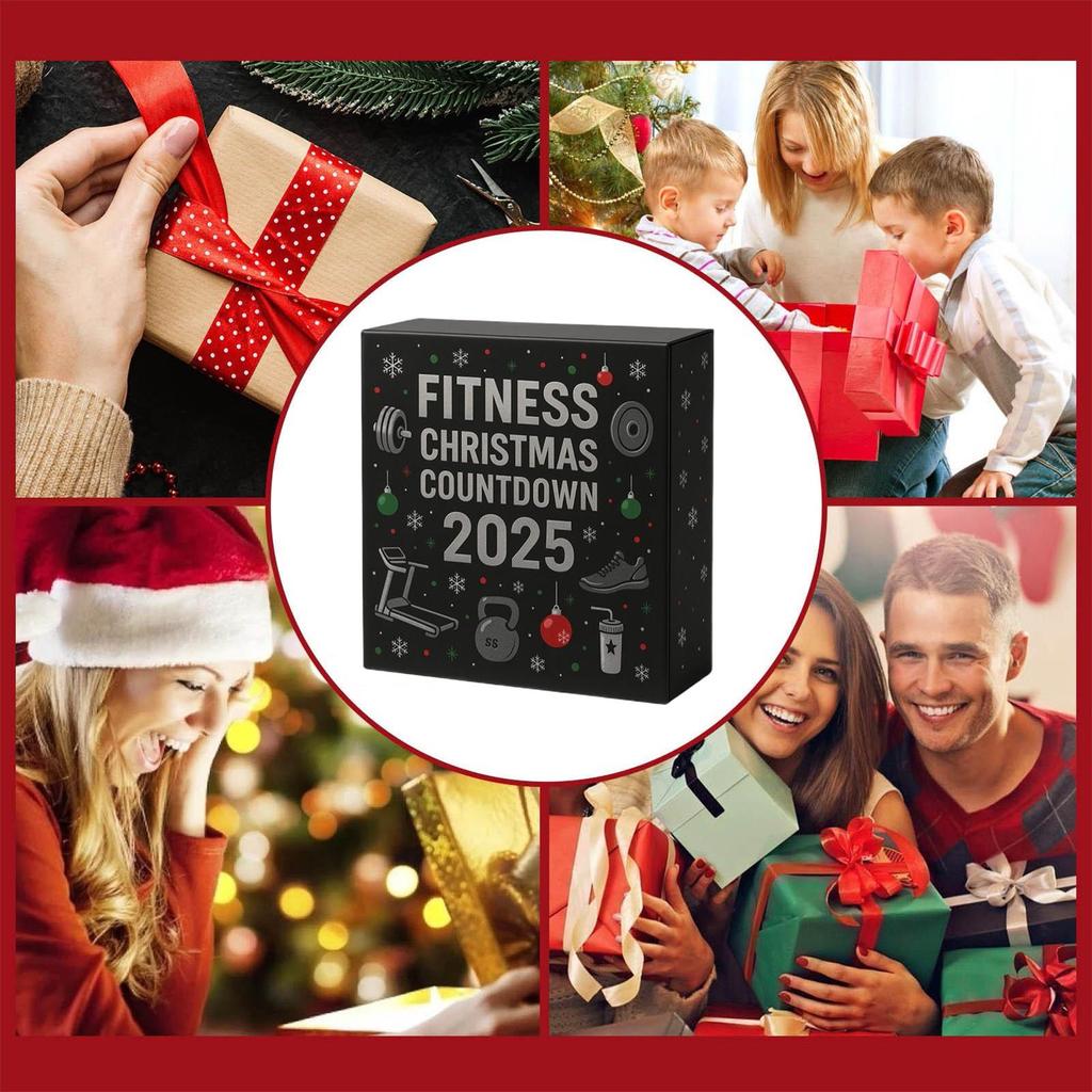Fitness Gear Christmas Countdown Calendar - 2D Acrylic 24 Days Advent Ornament for Winter Holiday Party Decor, Home Gym, Window