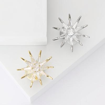 Fashion Micro-Inlaid Copper Zircon 8-Star Brooch Light Luxury Niche Women'S Dress Cardigan Corsage Jewelry Pin