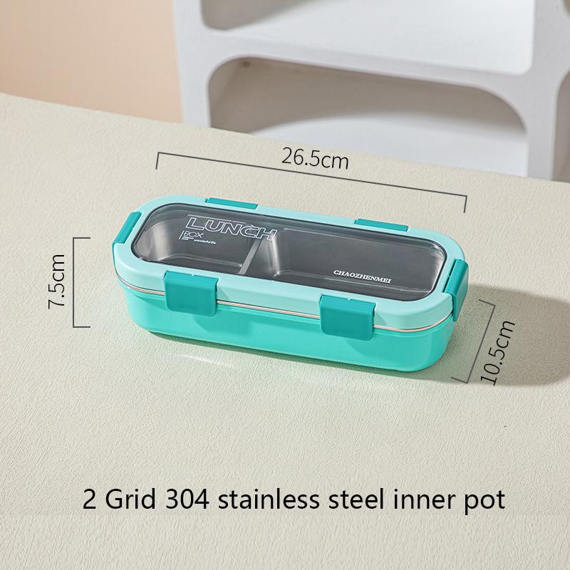 Simple Single-layer Lunch Box Microwave Heating Plastic Sealed Bento Portable Set Cutlery School Office Food Storage Container