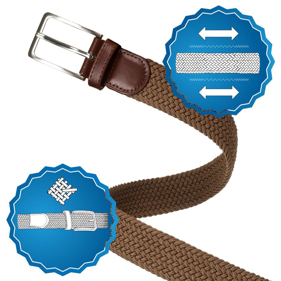 Pasek Parciany W Beżowym Kolorze Z Materiału Syntetycznego I Skóry Ekologicznej - Rovicky