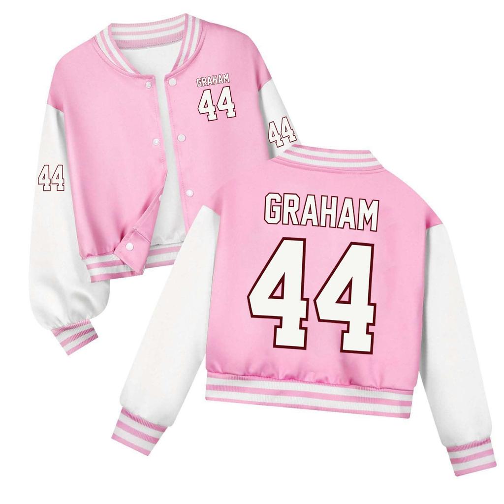 Kids Fashion Printed Baseball Jacket Casual Loose Fit Button Front Lightweight Outerwear for Boys and Girls School Wear