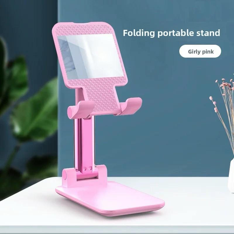 Foldable Plastic Rotating 360-degree Mobile Phone and Tablet Stand. Multi-angle Portable Folding Desktop Aluminum Stand.