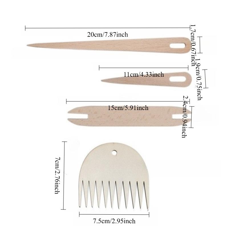 12PCS DIY Wooden Weaving Loom Tools 2Size Tapestry Darning Big Eye Yarn Knitting Needles Needlework Crafts Sewing Needle Tools