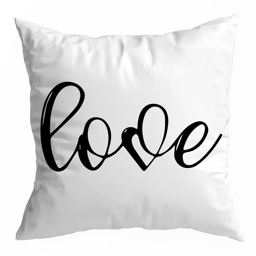 Valentine's Day Pillowcase, Peach Skin Velvet Heart Print Home Fabric Sofa Pillow, Car Waist and Back Cushion Cover