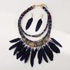Multilayer Feather Tassel Necklace Fashion Ethnic Jewelry Set  Dating Accessories