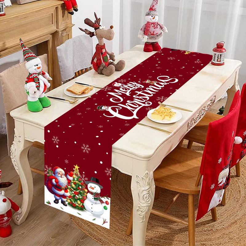 Santa Claus Christmas Table Runner Merry Christmas Decoration for Home 2026 Xmas Party Table Decor Navidad Noel New Year 2026