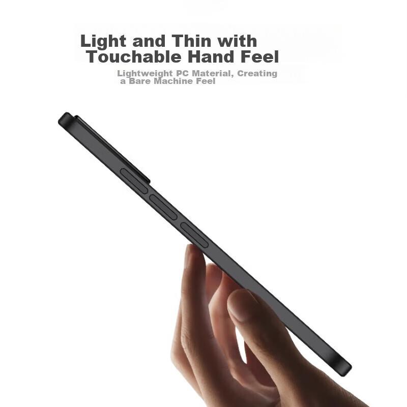 EDDGA Magnetic Case for Apple IPhone 16 Pro, Ultra-Thin Frosted Semi-Transparent PP Case, Full Lens Protection Shockproof Cover Translucent Black]
