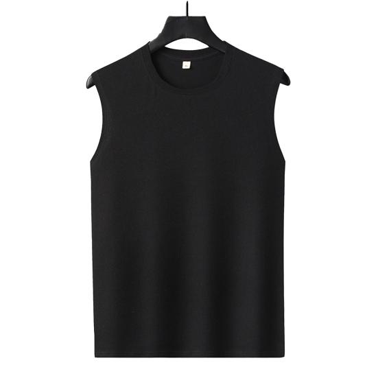 

Мужская летняя майка, стильная однотонная уличная одежда, мужской спортивный жилет средней длины, мужской спортивный жилет, мужская майка, женская одежда M чёрный