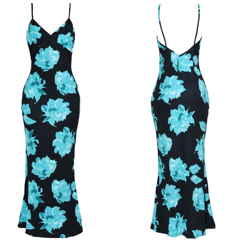 Sexy College Print Cross Straps V Neck Sleeveless Dresses(4 Colors)