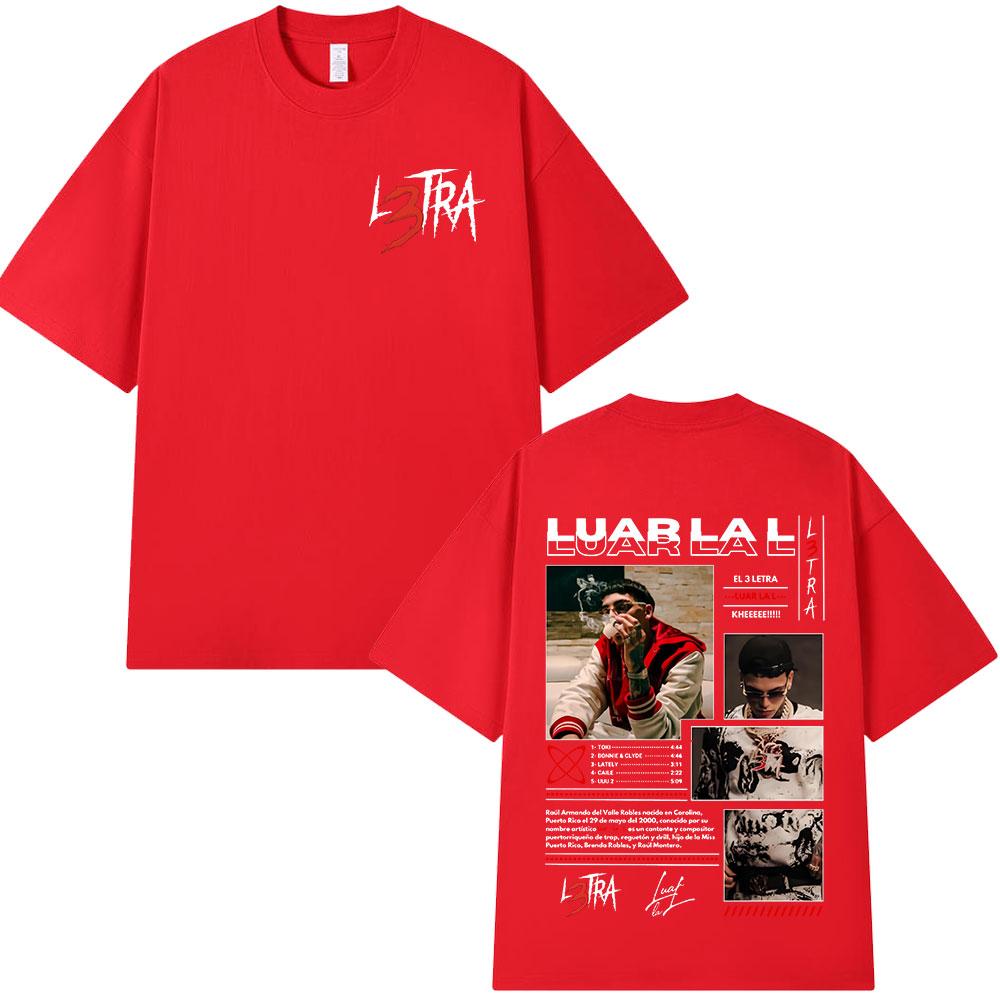 

Rapper Luar La L Music Album L3TRA T Shirts Unisex Women Hip Hop Fashion Short Sleeve Tshirts Vintage Oversized Tshirt Streetwear S