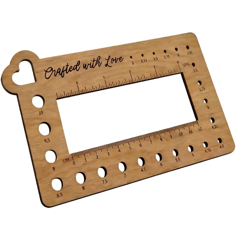 

Wood Knitting Needle Size Tool With Clear Marking Guide Knitting Tool For Accurate Stitching Counting 1