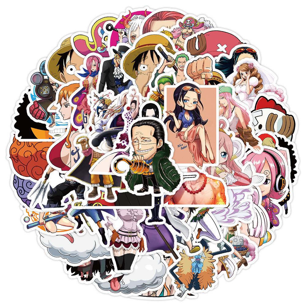 Dragon Ball & One Piece Waterproof Graffiti Stickers - 50/100 Pack for Phone, Fridge, Luggage, Notebook & Journal Decoration