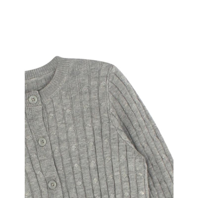 Girls Long Sleeve Knit Cardigan Solid Color Casual Kids Top