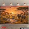 1Pcs African Safari Lion Cub Elephant Herd Decoration Background Jungle Backdrop Decorations For Photo Studio Photo Booth Party