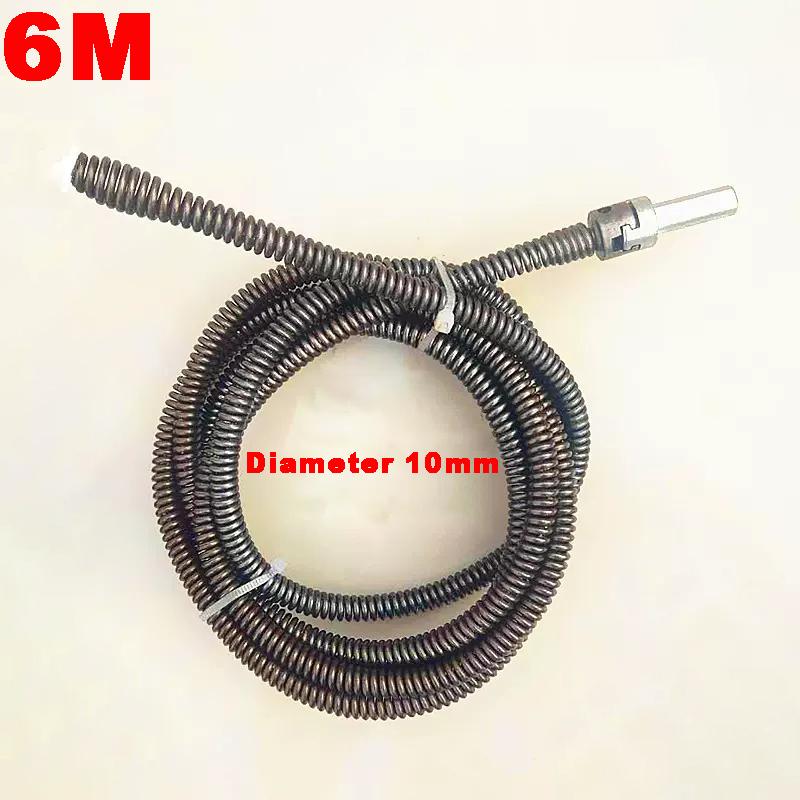 Household Drain Pipe Dredging Tools - Extension Spring Set with Connector 1M/1.5M/2M/3M/5M/6M Length Sewer Dredger Cleaner Sprin