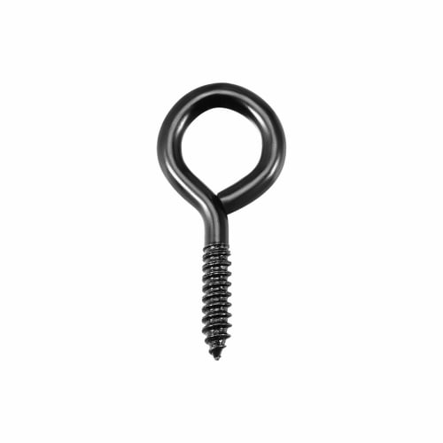 uxcell Screw Eye Hooks, Self-Tapping Screws, Screw-In Hanger Eye-Shaped Hooks, Black, 2.7mm x 22mm, 50 Pieces