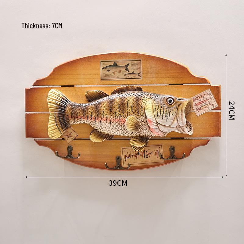 3D-Fisch-Wandanhänger im mediterranen Stil für Hotel- und Flurdekoration