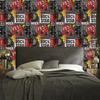 Graffiti pattern wallpaper for living room and bedroom 50x1000
