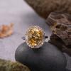 S925 Sterling Silver Natural Citrine Color Treasure Ring High Jewelry Niche Large Carat Index Finger Ring