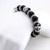 4A prayer silver carving dragon 14mm onyx paulownia box amulet for good natural stone [Sekki] beads, bracelet, included, luck, [b011]