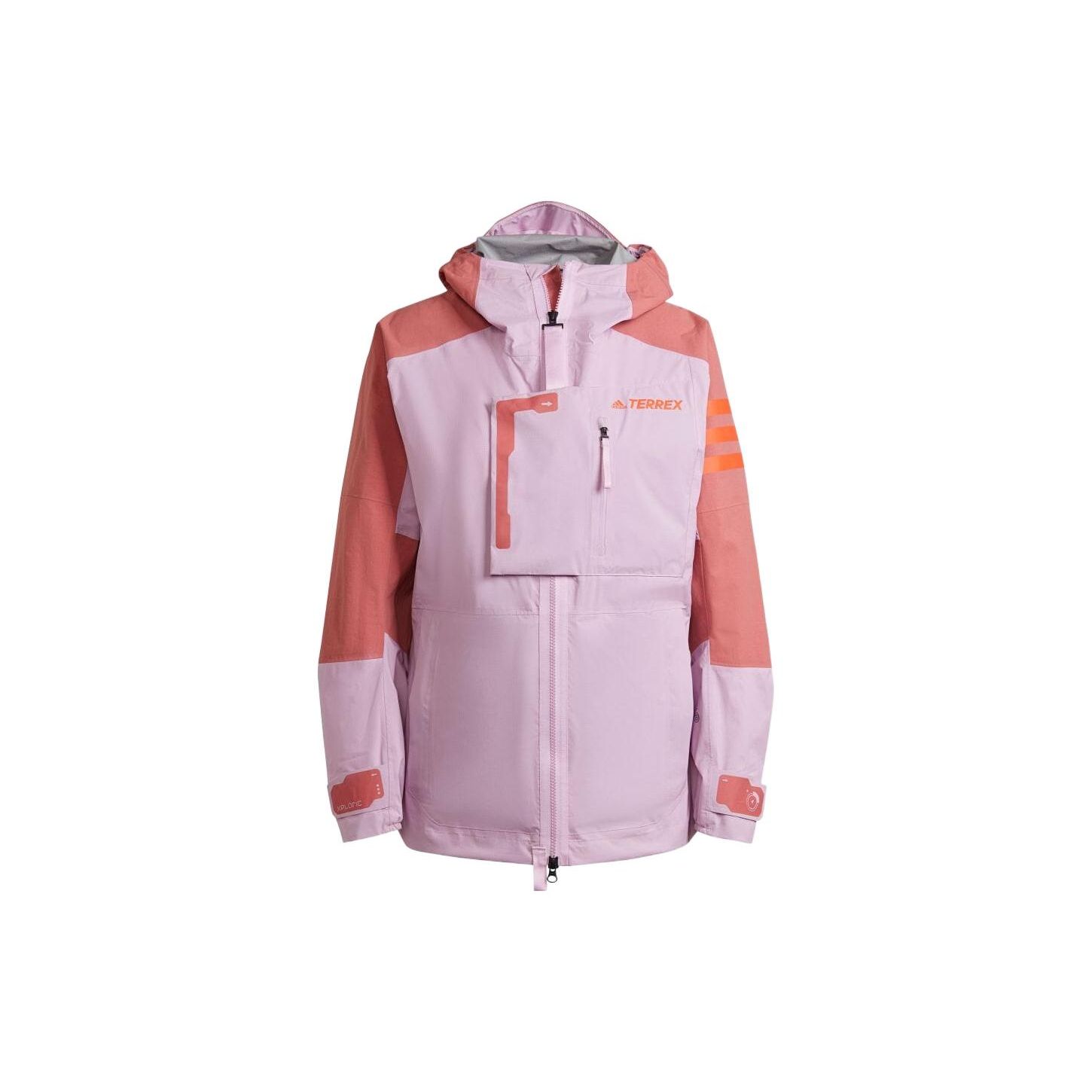 Adidas FW22 Блок цветов Принт с буквами Худи Женские куртки Розовый HH9272 XS