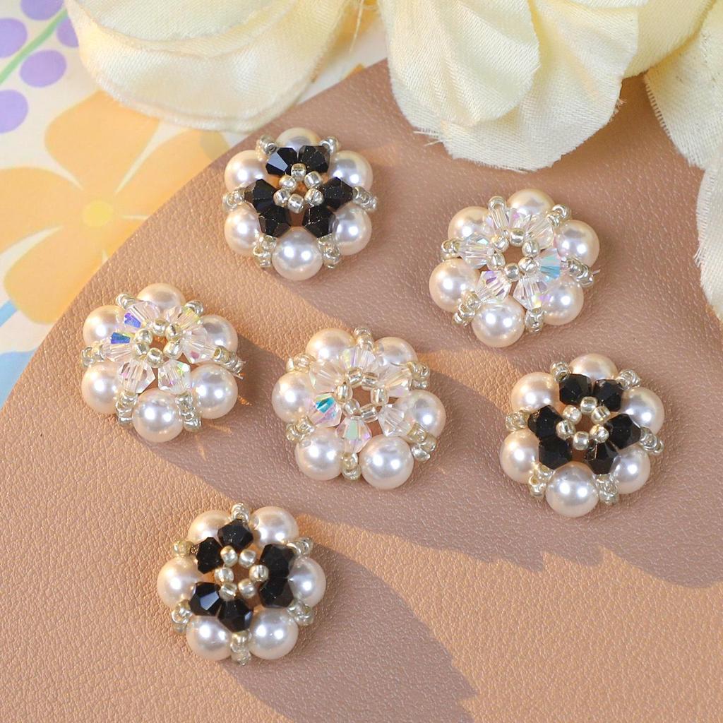 Niche Pearl Seed Bead Flower Ear Stud and Hair Clip Accessories