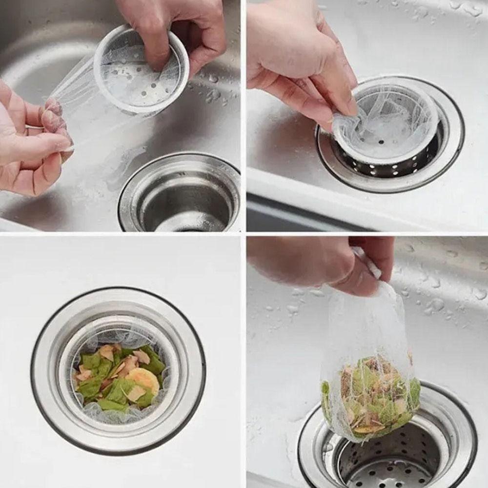 100Pcs/Bag Stretchable Disposable Filter Screen Disposable Sink Strainer Bag  Dishwashing Sink