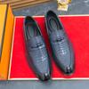 Hot Selling Luxury New Men's Banquet Dress Shoes Europe America Blue Men's Leather Casual Shoes Daily Commuting Business Shoes