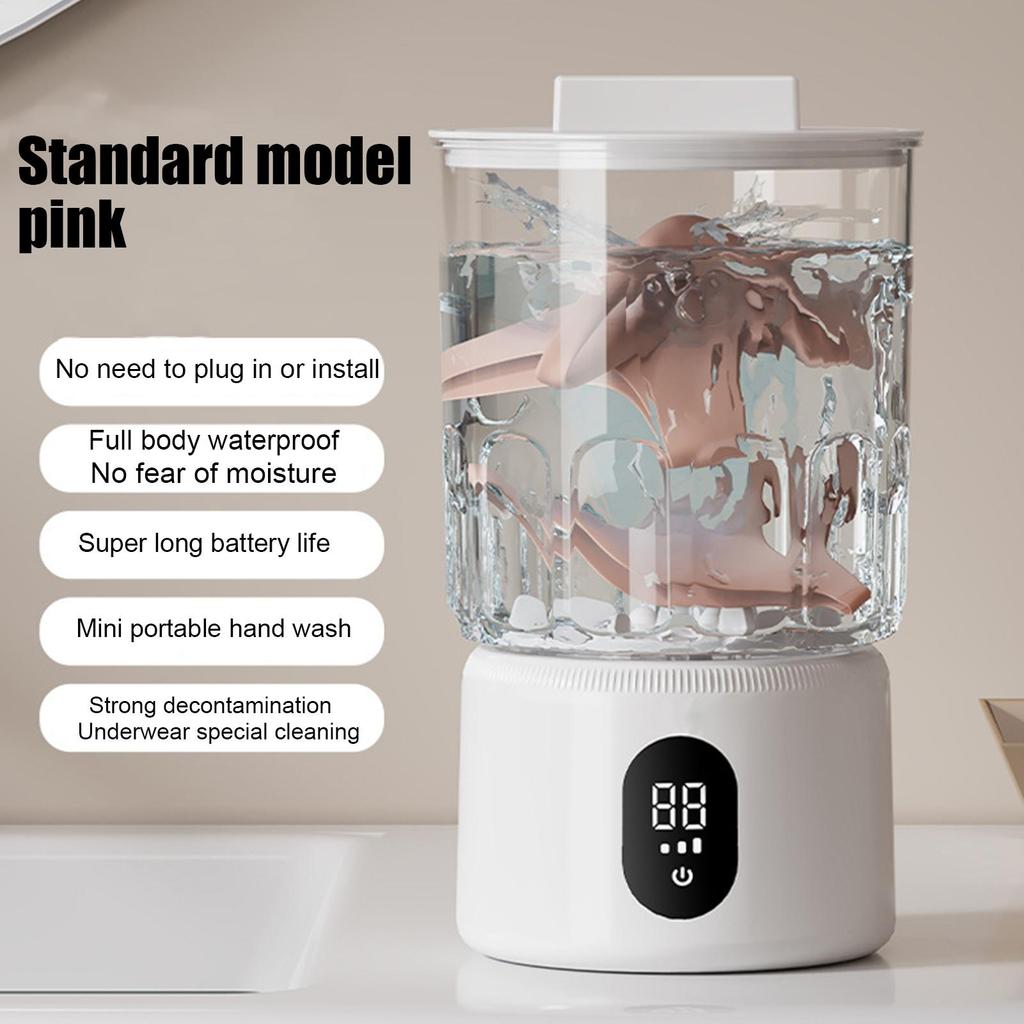 Underwear Washing Machine Rechargeable Panty Washer Cordless Travel Mini Washer for Delicate Fabrics Towels Socks Baby Clothes